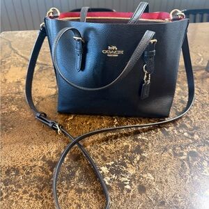 Coach Black and Red Leather Crossbody Bag